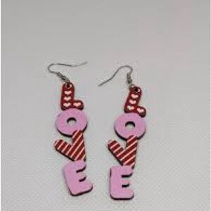 Pink and Red Love Earrings
